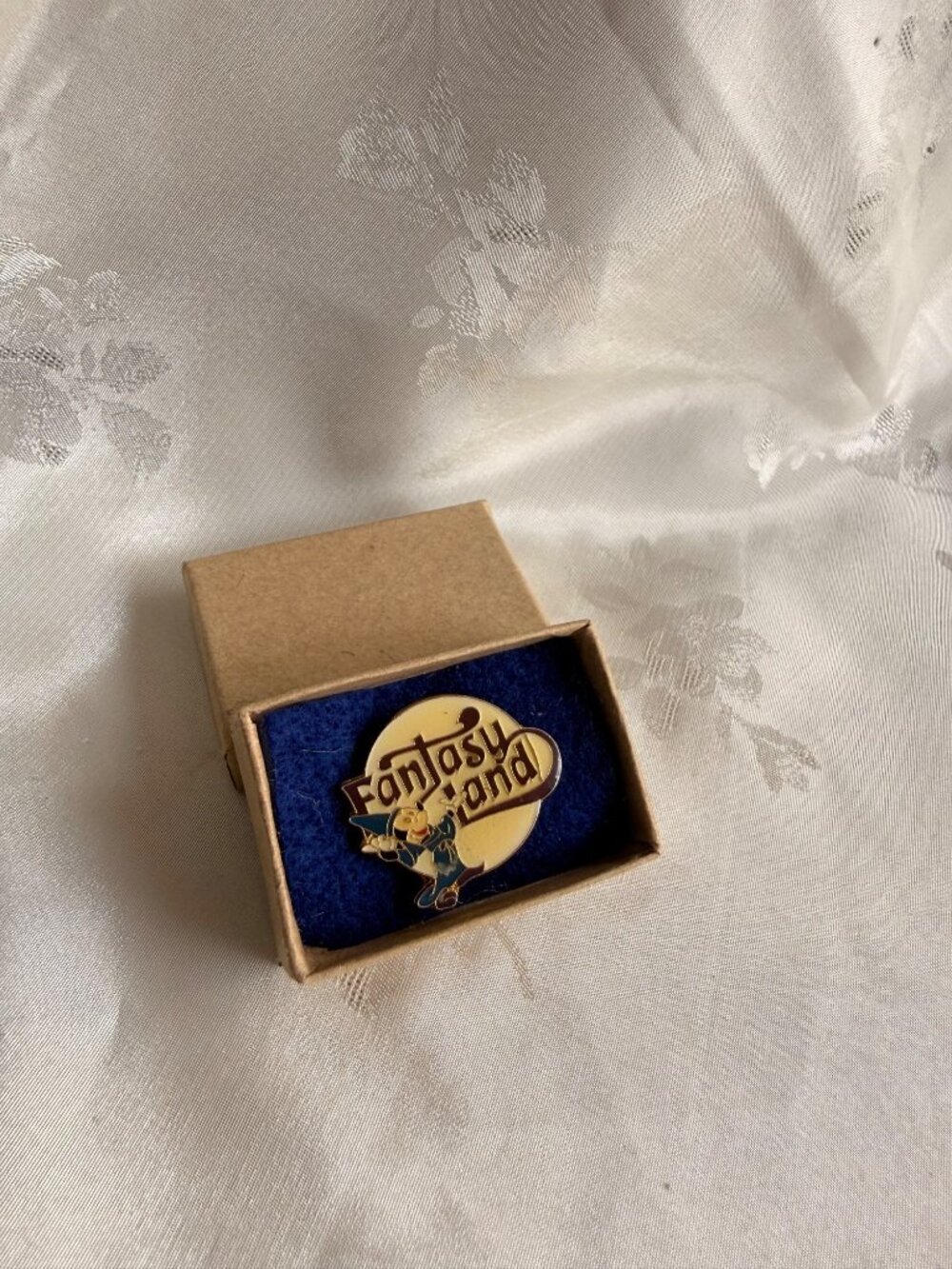 Vintage Walt Disney Fantasyland Enamel Pin w/ Sorcerer Mickey Front Design